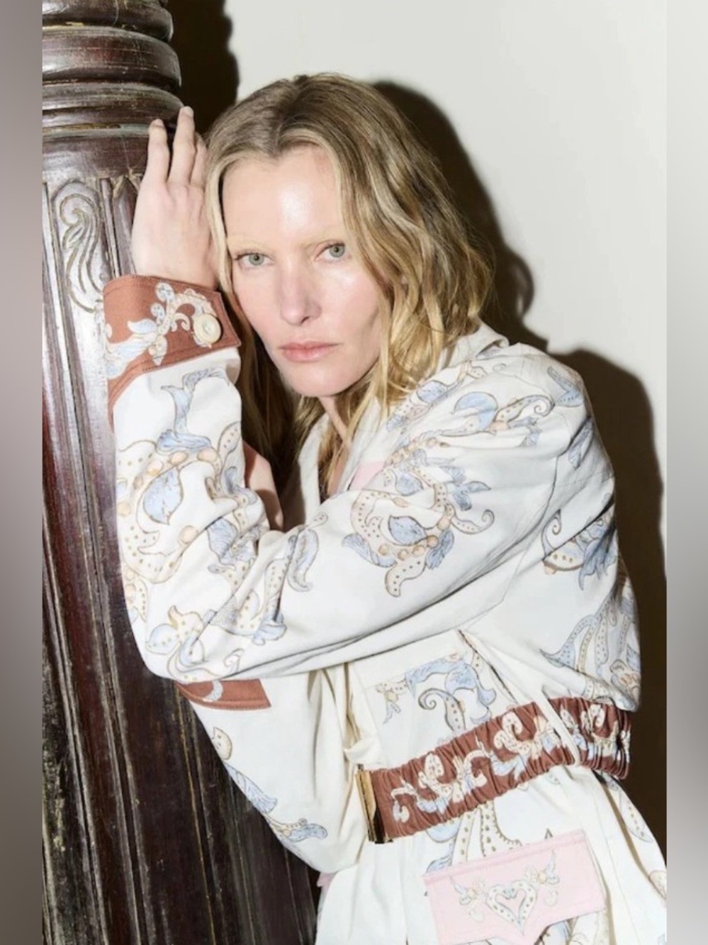Antipodean Bitter Sweet Belted Hand-drawn Print Drop Shoulder Jacket AU8/US4 NWT